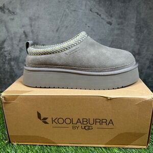KOOLABURRA by UGG Burree Platform Clog Mules Gray Suede Slip On Womens size 9
